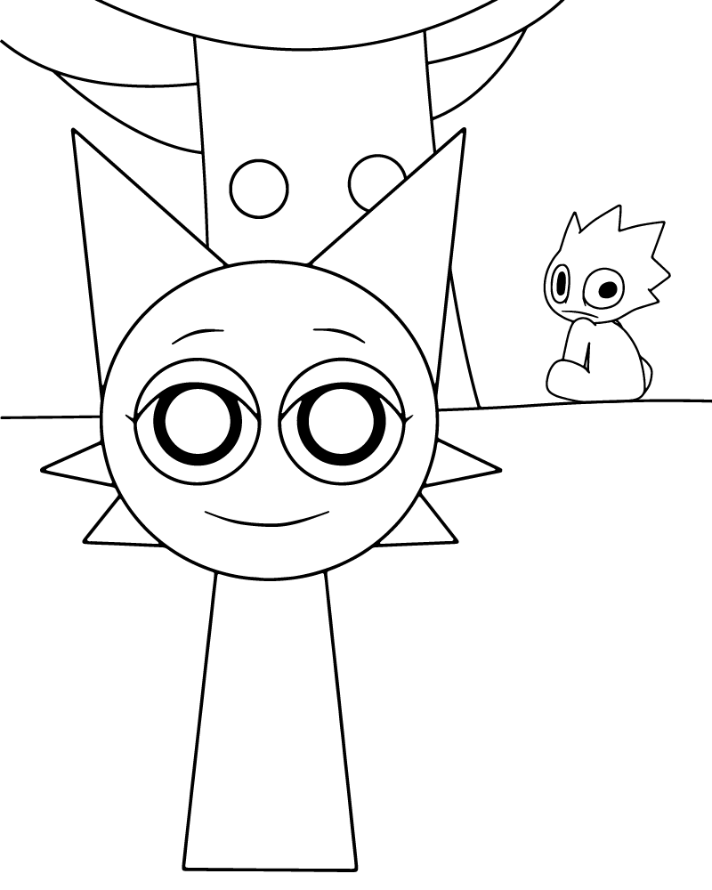 Dibujo de Fun Sprunki Color Sheet para Colorear