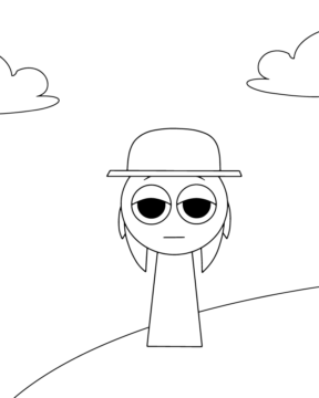 Dibujo de Kawaii Sprunki Coloring Page para Colorear