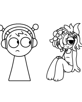 Dibujo de Sprunki Character Coloring Page para Colorear