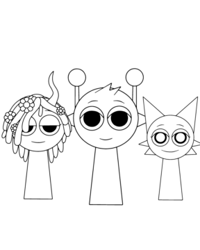 Dibujo de Sprunki Character Design Coloring Page para Colorear