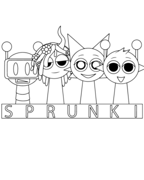 Dibujo de Sprunki Fun With Friends Coloring Page para Colorear