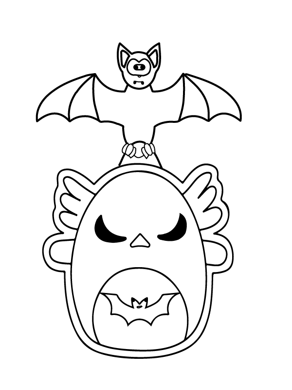 Dibujo de Día de los Muertos Squishmallow página para Colorear