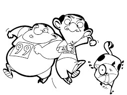 Dibujo de Mr Bean Corriendo para Colorear