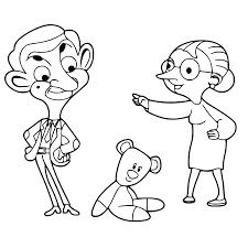 Dibujo de Mr Bean e Irma Gobb para Colorear
