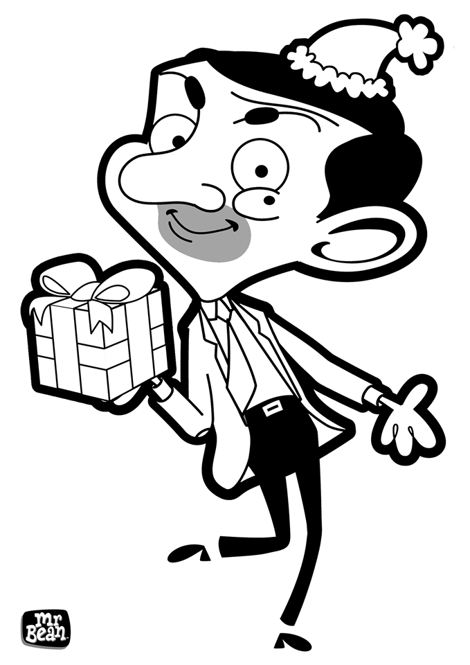 Dibujo de Frijol con Regalo para Colorear