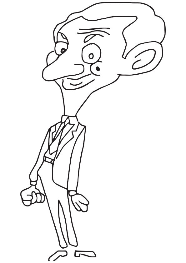 Dibujo de Gracioso Sr Bean para Colorear