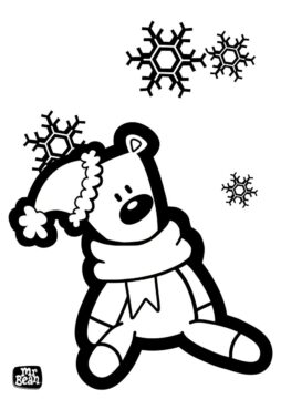 Dibujo de Peluche en el Invierno para Colorear