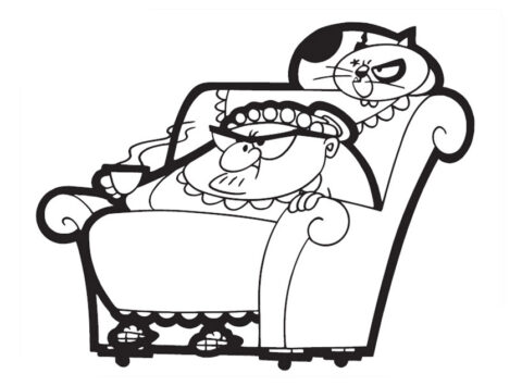 Dibujo de Sra Wicket y Scrapper para Colorear