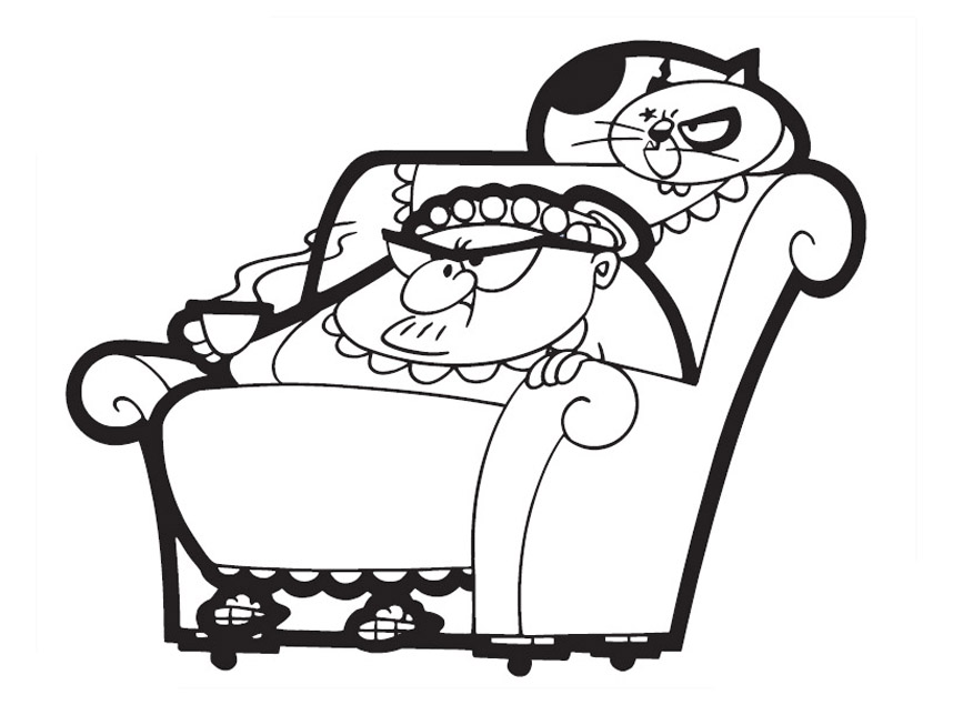 Dibujo de Sra Wicket y Scrapper para Colorear