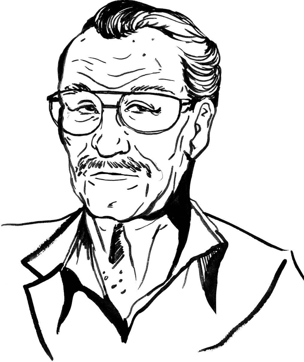 Dibujo de Cara Viejo Stan Lee para Colorear