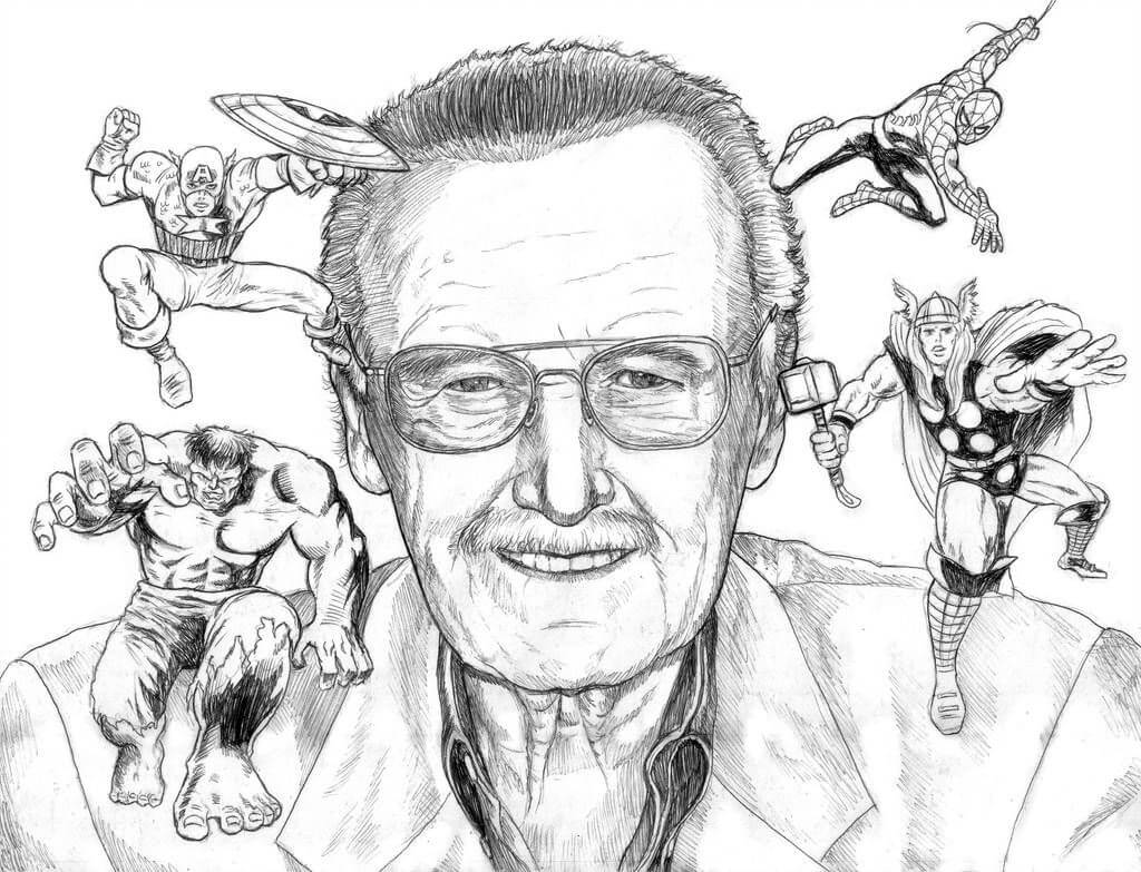 Dibujo de Stan Lee para Colorear
