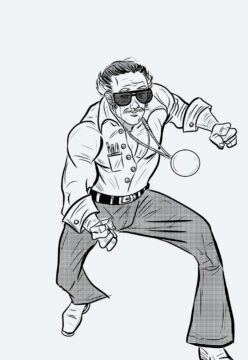 Dibujo de Stan Lee Luchando Scaled para Colorear