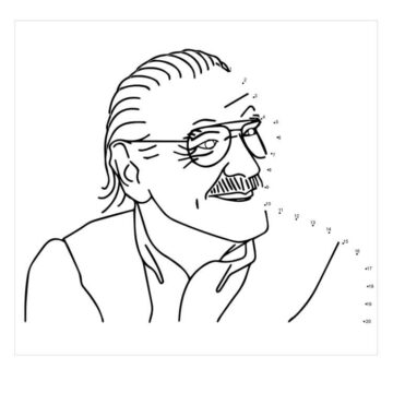 Dibujo de Stan Lee Punto a Puntos para Colorear