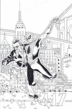 Dibujo de Stan Lee Conoce a Spider Man para Colorear