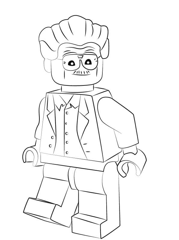 Dibujo de Viejo Lego Stan Lee para Colorear