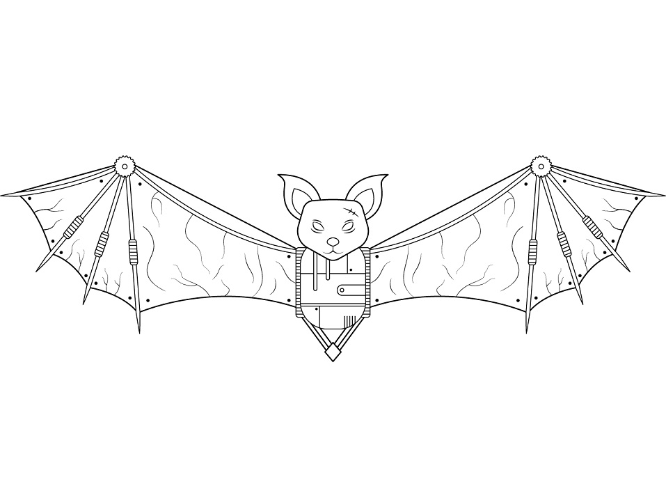 Dibujo de 1597796535 Steampunk Bat Coloring Page para Colorear