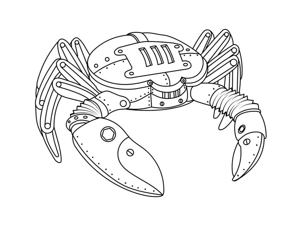 Dibujo de Cangrejo Steampunk para Colorear
