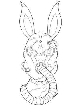Dibujo de Conejo Steampunk para Colorear