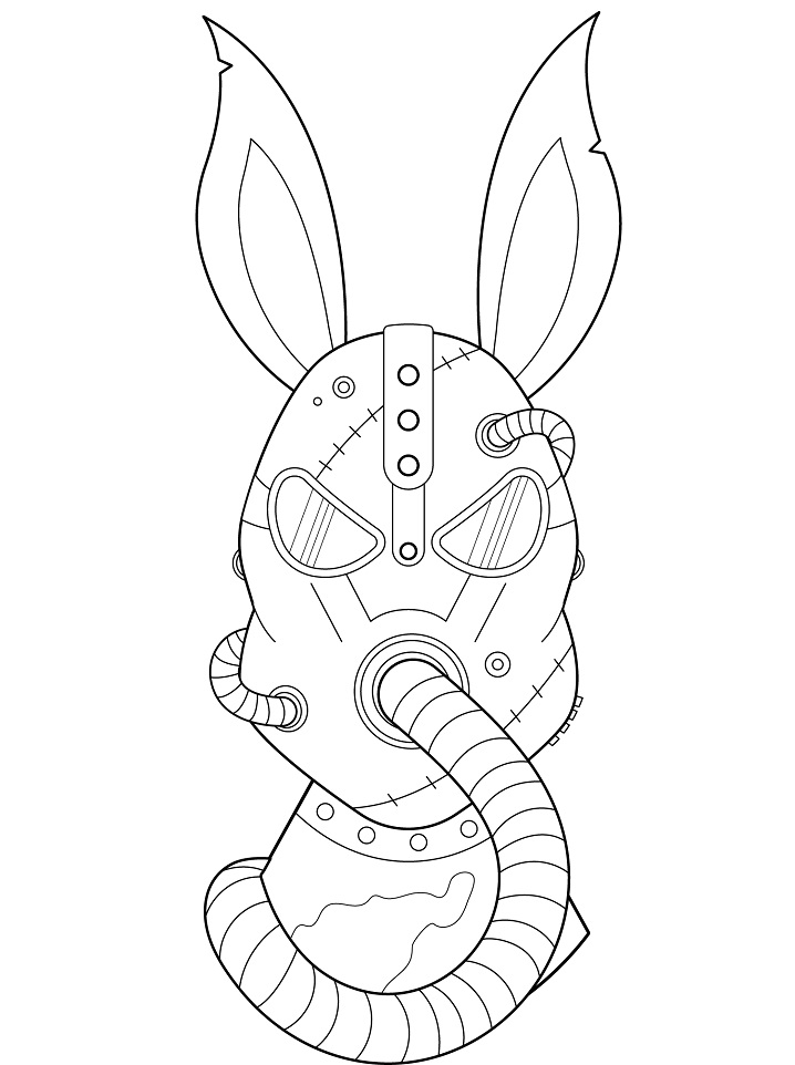 Dibujo de Conejo Steampunk para Colorear