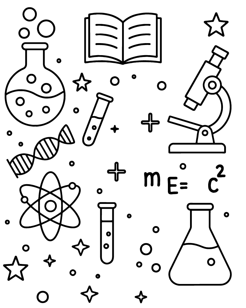 Dibujo de Imgi 5 Easy Science Coloring Pages para Colorear