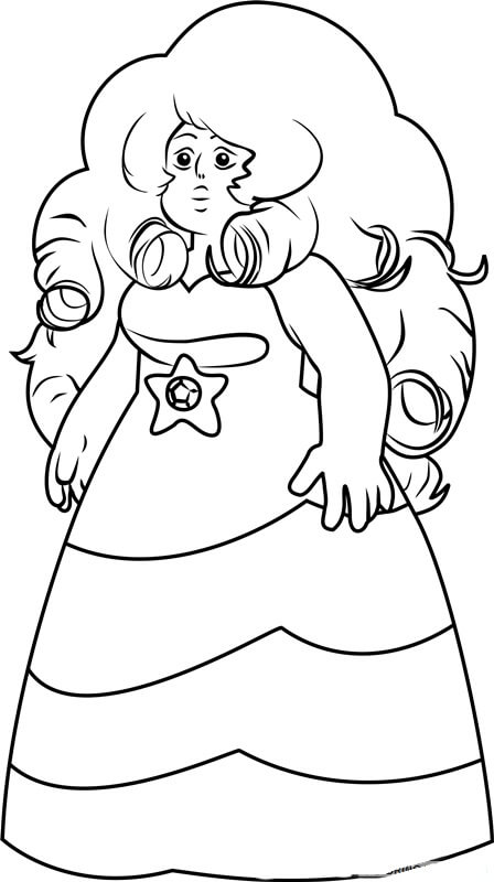 Dibujo de Cuarzo Rosa Sonriendo para Colorear