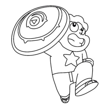 Dibujo de Steven Sosteniendo el Escudo para Colorear