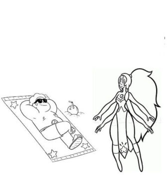 Dibujo de Steven y Opal en la Playa para Colorear
