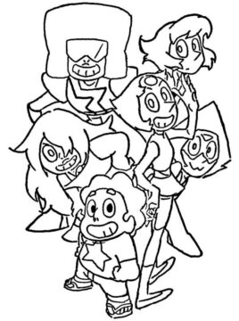 Dibujo de Steven y Sus Amigos Divertidos para Colorear