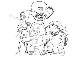 Dibujo de Steven y Sus Amigos Peleando para Colorear