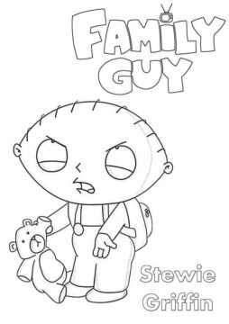 Dibujo de Stewie Griffin Enojado para Colorear