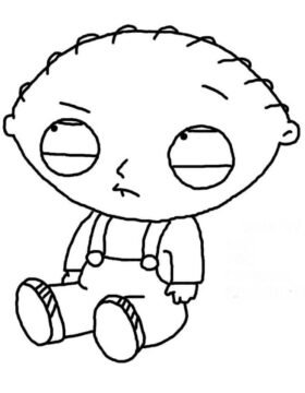 Dibujo de Stewie Griffin Sentado para Colorear