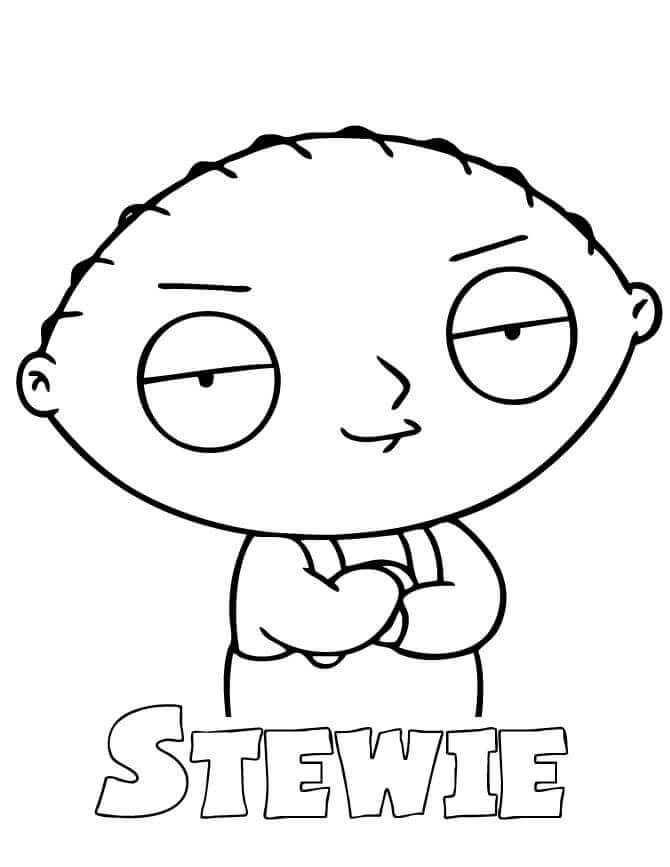 Dibujo de Stewie Griffin Sonriendo para Colorear