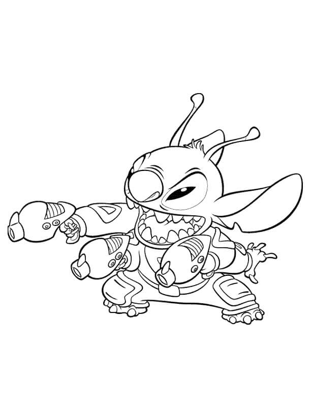 Dibujo de Armas de Sujecion de Stitch para Colorear