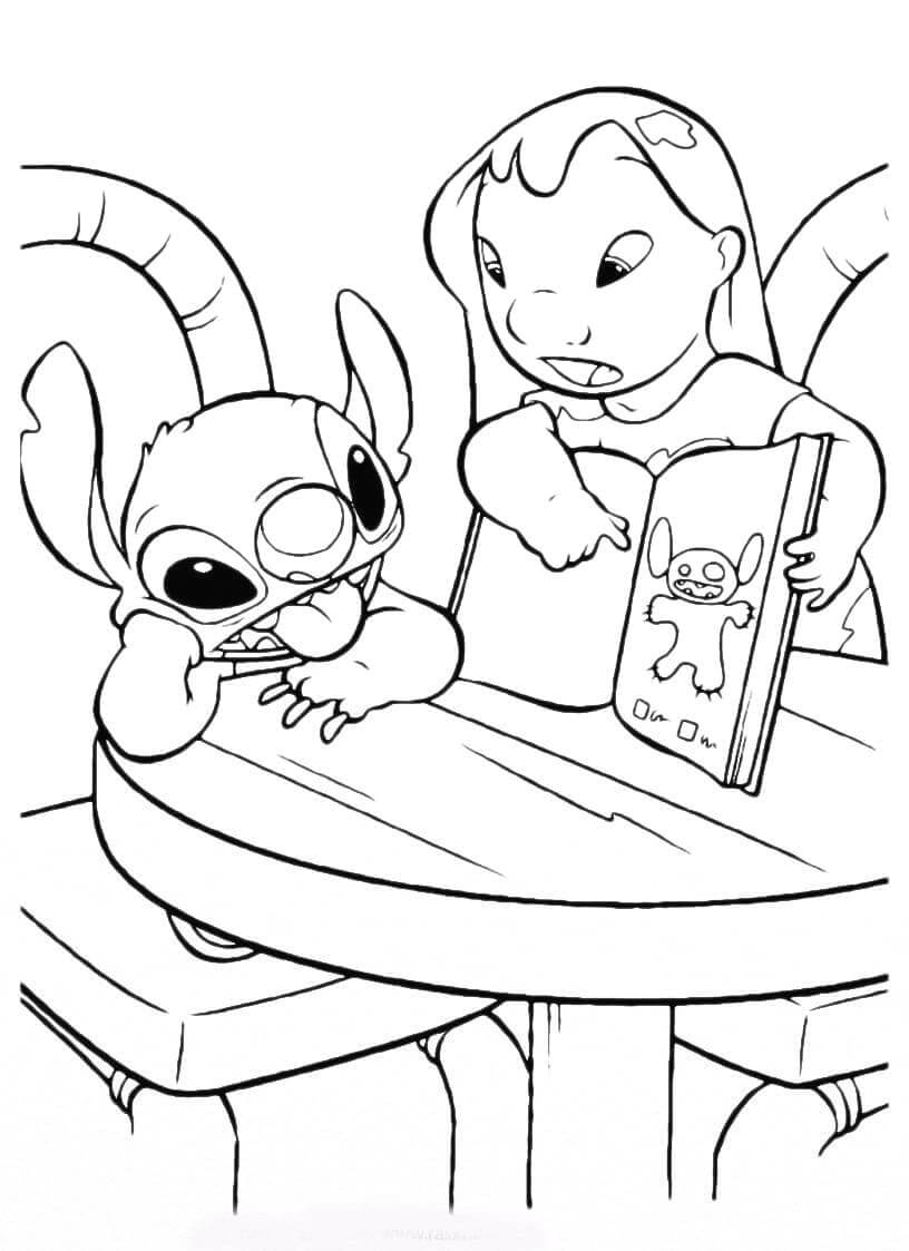 Dibujo de Lindo Lilo y Stitch para Colorear