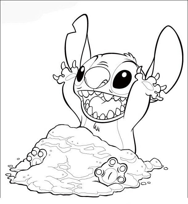 Dibujo de Stitch Divertida 2 para Colorear