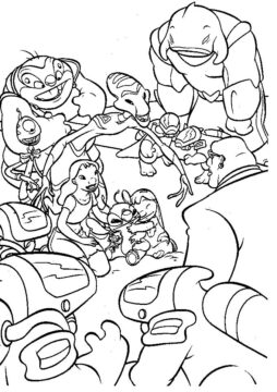 Dibujo de Stitch y Amigos para Colorear