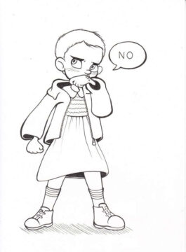Dibujo de Eleven Chibi para Colorear