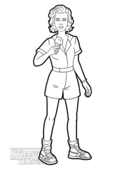 Dibujo de Eleven Comiendo Helado para Colorear