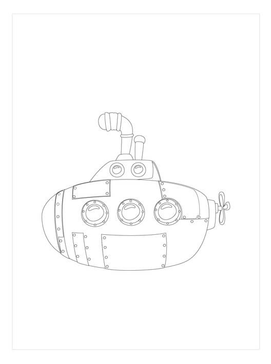 Dibujo de Submarino Amarillo para Colorear
