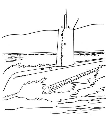 Dibujo de Submarino Dulce para Colorear