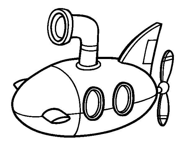 Dibujo de Submarino Imprimible para Colorear