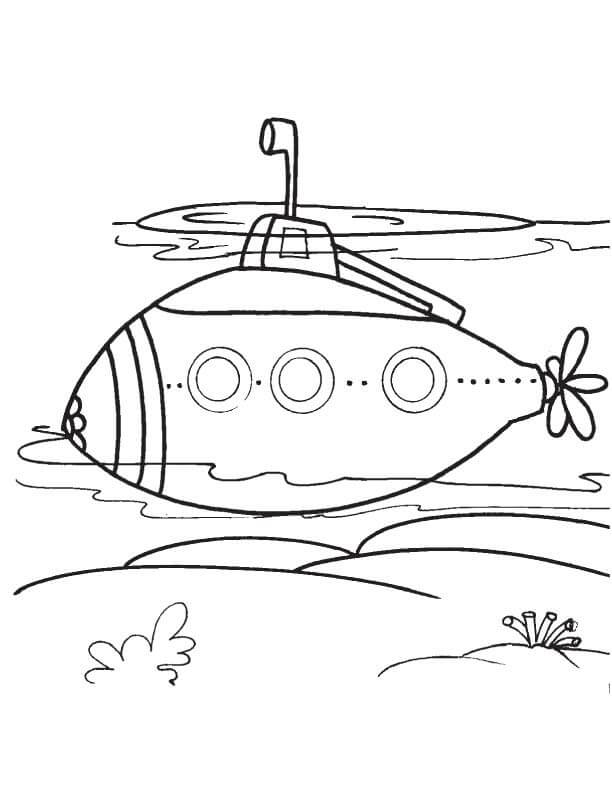 Dibujo de Submarino Moderno para Colorear