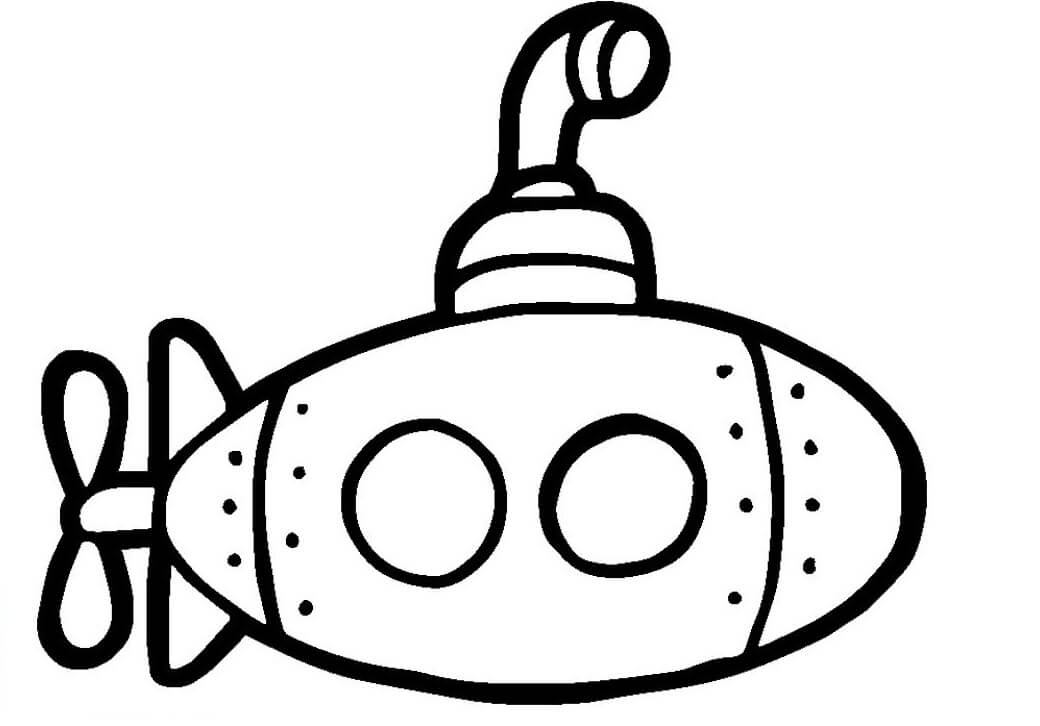 Dibujo de Submarino Normal para Colorear