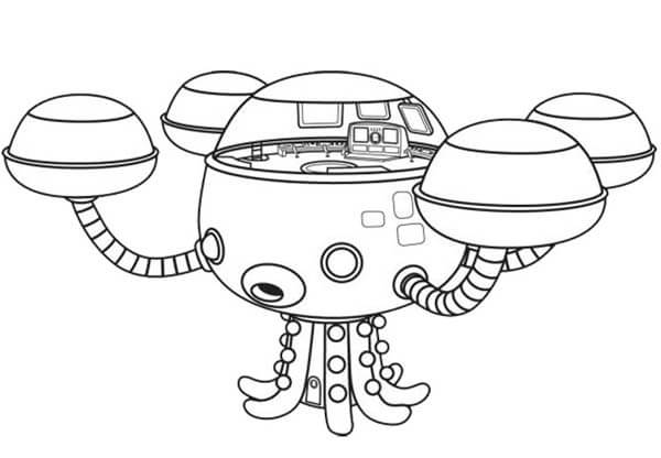 Dibujo de Submarino Pulpo para Colorear
