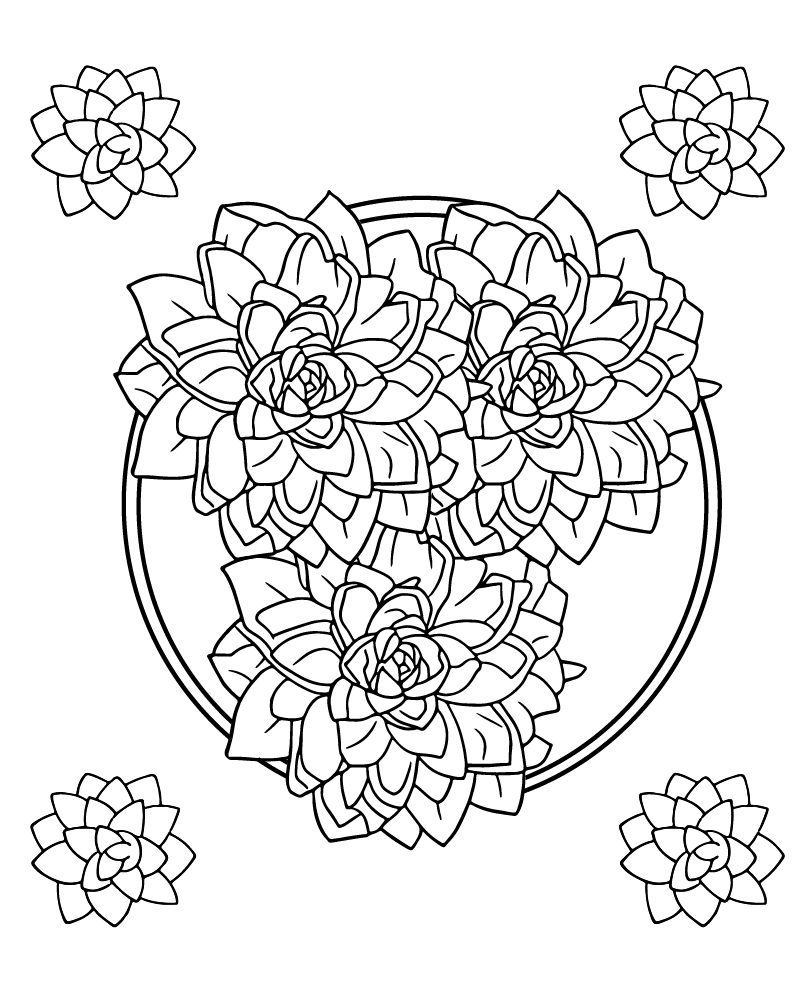 Dibujo de Cute Succulent Coloring Page para Colorear