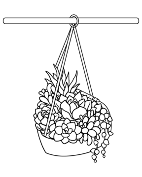 Dibujo de Succulent Bouquet Coloring Page para Colorear