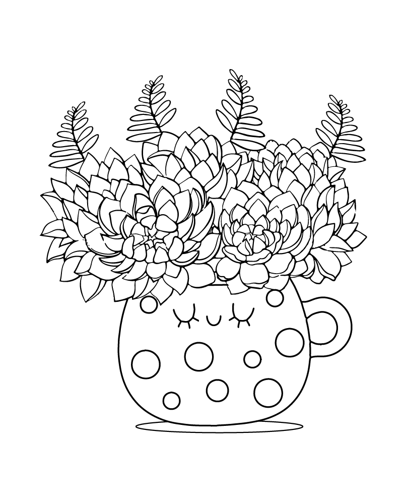 Dibujo de Succulent Coloring Page para Colorear