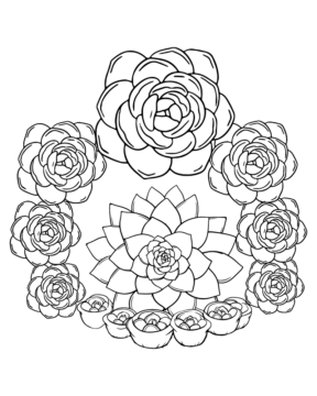 Dibujo de Succulent Flower Coloring Page 1 para Colorear