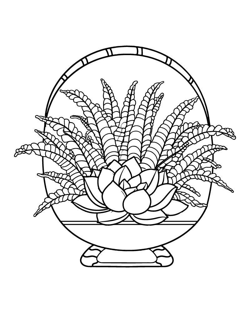Dibujo de Succulent Leaves Coloring Page para Colorear
