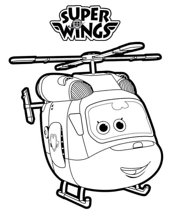 Dibujo de Dizzy Super Alas Sonriendo para Colorear